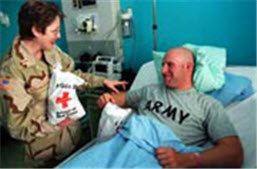 support the American Red Cross as they assist US military service people