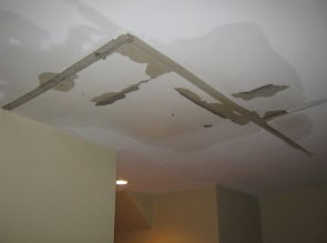 basement ceiling water damage 