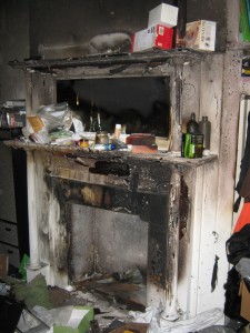 Fireplace fire in a Philadelphia home