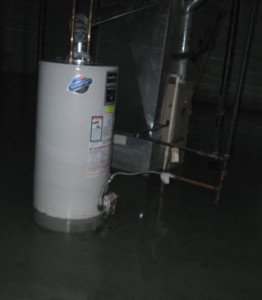 hot water heater and furnace under water