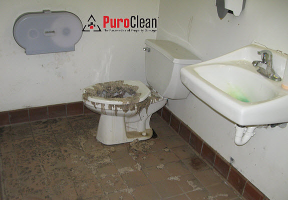 sewage backups in a commercial building